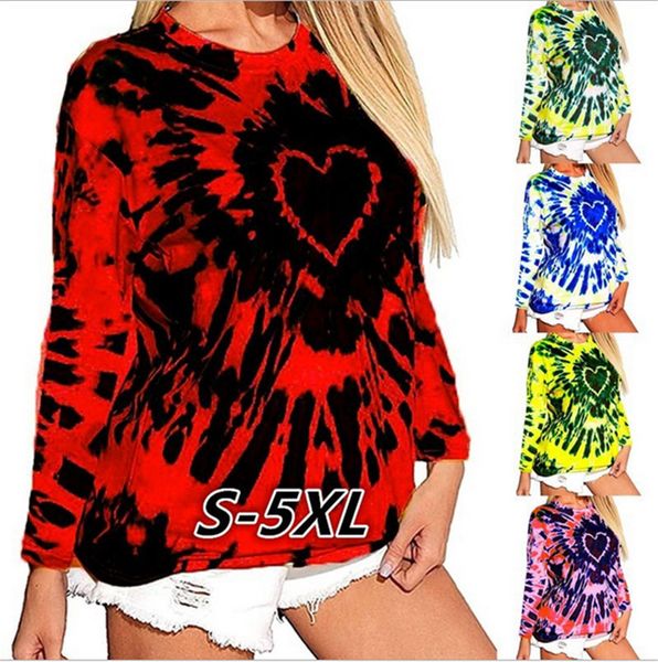 women sweater pullover designer love tie-dye print long sleeve t-shirt hoodies hooded valentine's day plus size clothing e120504, White
women sweater pullover designer love tie-dye print long sleeve t-shirt hoodies hooded valentine's day plus size clothing e120504, White