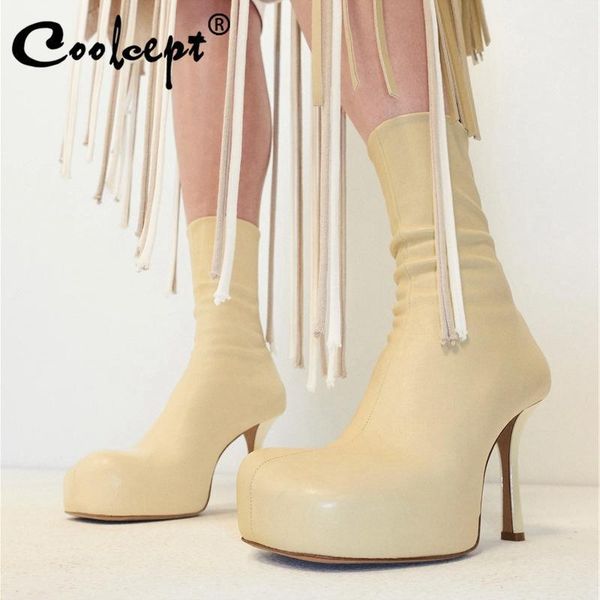 boots coolcept women ankle shoes round toe platform thin high heel square zipper winter party street footwear size 34-431, Black
boots coolcept women ankle shoes round toe platform thin high heel square zipper winter party street footwear size 34-431, Black