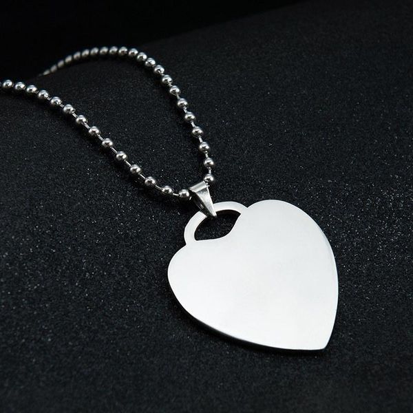 pendant necklaces 10pcs/lot blank heart shape stainless steel polish charms women with beads chain for diy engraved keychains, Silver
pendant necklaces 10pcs/lot blank heart shape stainless steel polish charms women with beads chain for diy engraved keychains, Silver