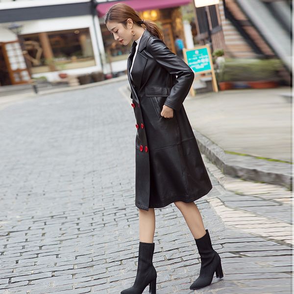 2021 new real women's jacket winter clothes casual streetwear genuine leather long coat fashions lambskin lw924 8hjq, Black
2021 new real women's jacket winter clothes casual streetwear genuine leather long coat fashions lambskin lw924 8hjq, Black