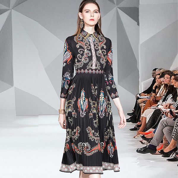 2021 new fall spring runway print empire waist with belt pleated women party casual sweet midi fyad, Black;gray
2021 new fall spring runway print empire waist with belt pleated women party casual sweet midi fyad, Black;gray