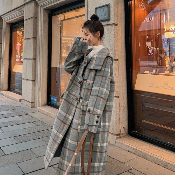 quality horn thickening grid cloth coat female autumn/winter 2020 long little students in the new woolen cloth coat, Black
quality horn thickening grid cloth coat female autumn/winter 2020 long little students in the new woolen cloth coat, Black