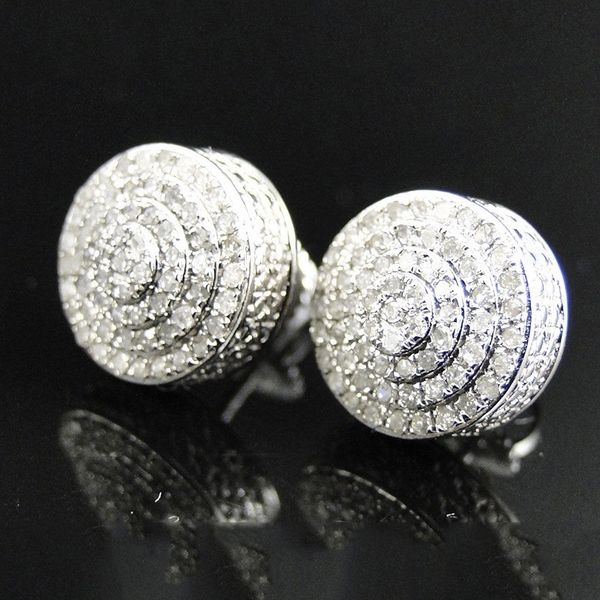 hip hop earrings for men white gold plated bling iced out cz round stud earrings with screw back jewelry, Golden;silver
hip hop earrings for men white gold plated bling iced out cz round stud earrings with screw back jewelry, Golden;silver