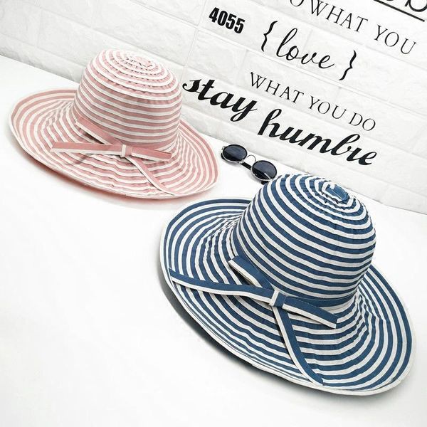 wide brim hats summer striped sunscreen cap breathable and foldable korean version of the sun hat wild fisherman's basin, Blue;gray
wide brim hats summer striped sunscreen cap breathable and foldable korean version of the sun hat wild fisherman's basin, Blue;gray