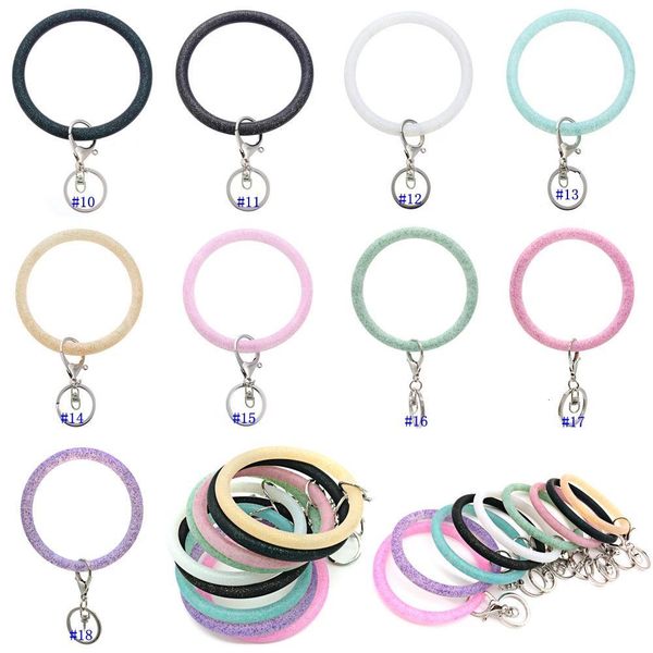 ring colorful glitter wrist silicone bangle keychain bracelet round key rings large keyring 18 colors, Silver
ring colorful glitter wrist silicone bangle keychain bracelet round key rings large keyring 18 colors, Silver