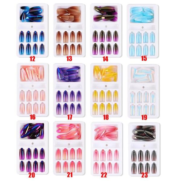 24pcs colorful gradient false nails tips stiletto pointed wearable fake nail full cover nail decoration press glue manicure tool, Red;gold
24pcs colorful gradient false nails tips stiletto pointed wearable fake nail full cover nail decoration press glue manicure tool, Red;gold
