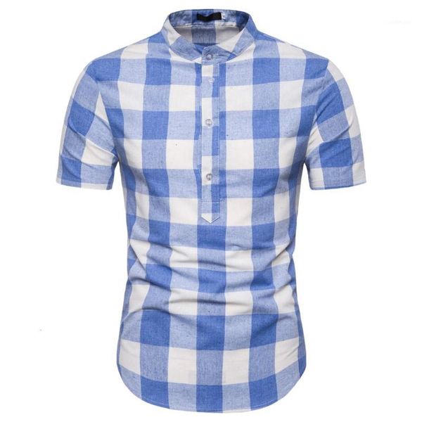 2019 new men plaid shirt collar shirt print short sleeve the code1, White;black
2019 new men plaid shirt collar shirt print short sleeve the code1, White;black