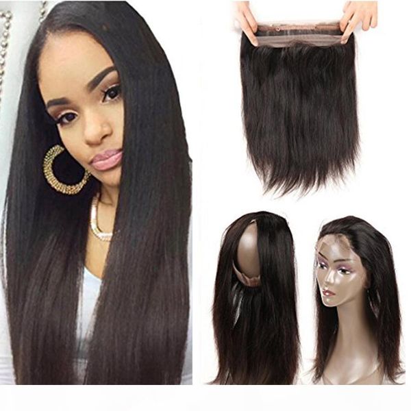 360 lace frontal closure unprocessed virgin brazilian human hair 130% density natural black color straight hairpre plucked with baby hair, Black;brown
360 lace frontal closure unprocessed virgin brazilian human hair 130% density natural black color straight hairpre plucked with baby hair, Black;brown