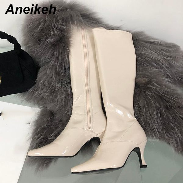 boots aneikeh 2021 spring/autumn fashion punk knee-high riding, equestrian patchwork pointed toe sewing zipper women's shoes, Black
boots aneikeh 2021 spring/autumn fashion punk knee-high riding, equestrian patchwork pointed toe sewing zipper women's shoes, Black
