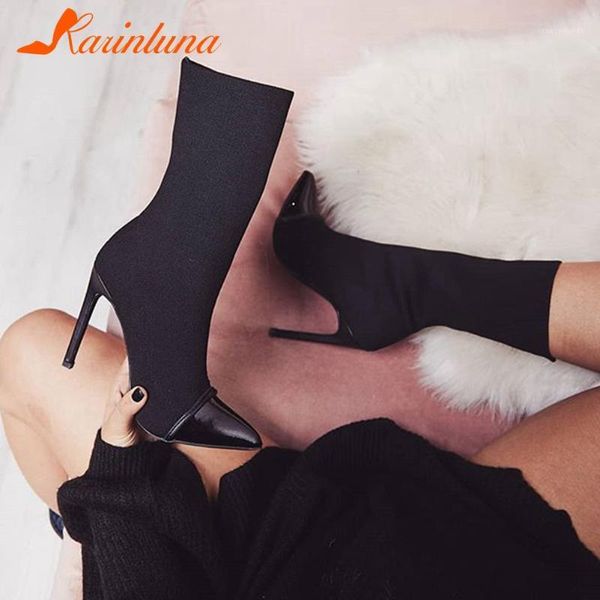 boots karin 2021 arrivals pointed toe stretch fabric fashion ins woman shoes super thin high heels ankle female1, Black
boots karin 2021 arrivals pointed toe stretch fabric fashion ins woman shoes super thin high heels ankle female1, Black