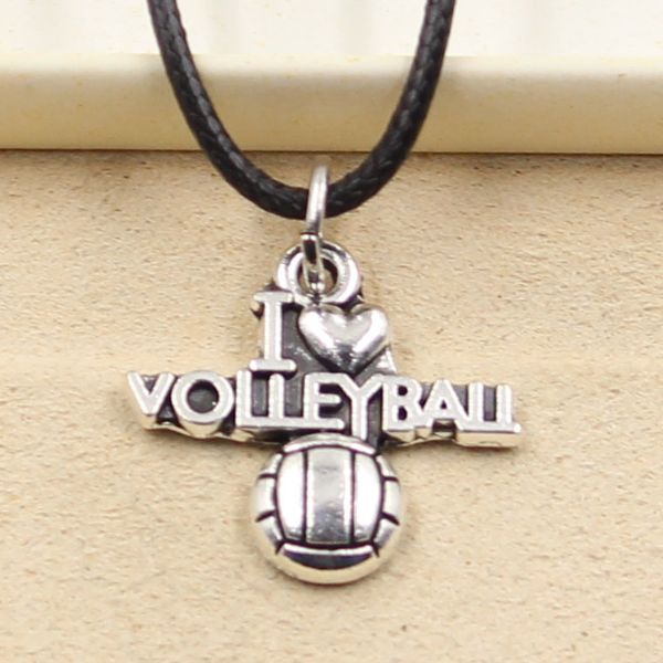 pendant i love volleyball necklace choker charm black leather cord factory price handmade jewelry boit, Silver
pendant i love volleyball necklace choker charm black leather cord factory price handmade jewelry boit, Silver