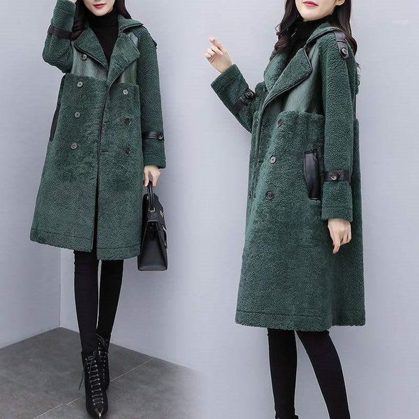 women 2020 autumn winter fashions faux lambswool fur coat new female casual loose warm long outwear double-breasted jacket m7491, Black
women 2020 autumn winter fashions faux lambswool fur coat new female casual loose warm long outwear double-breasted jacket m7491, Black