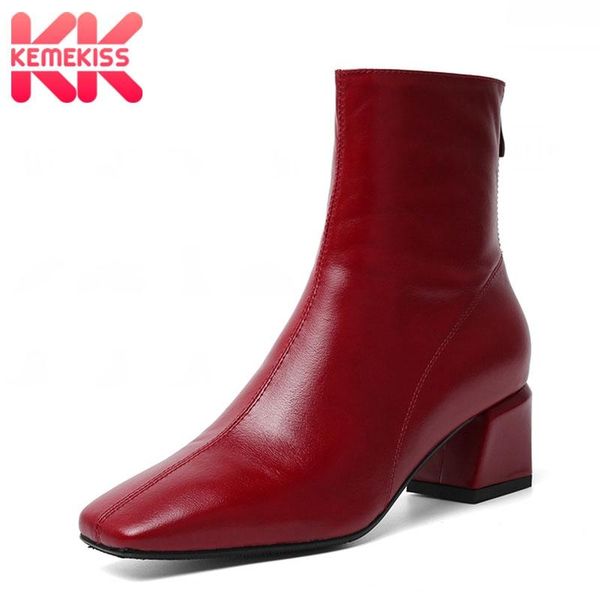 kemekiss real leather women ankle boots fashion square toe thick heel women shoes fashion zipper party casual zapatos size 34-40, Black
kemekiss real leather women ankle boots fashion square toe thick heel women shoes fashion zipper party casual zapatos size 34-40, Black