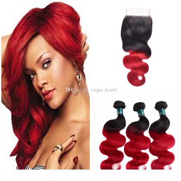 two tone red hair weaves with lace closure brazilian virgin human hair bundles 3pcs with lace closure body wave ombre human hair weaves, Black;brown
two tone red hair weaves with lace closure brazilian virgin human hair bundles 3pcs with lace closure body wave ombre human hair weaves, Black;brown
