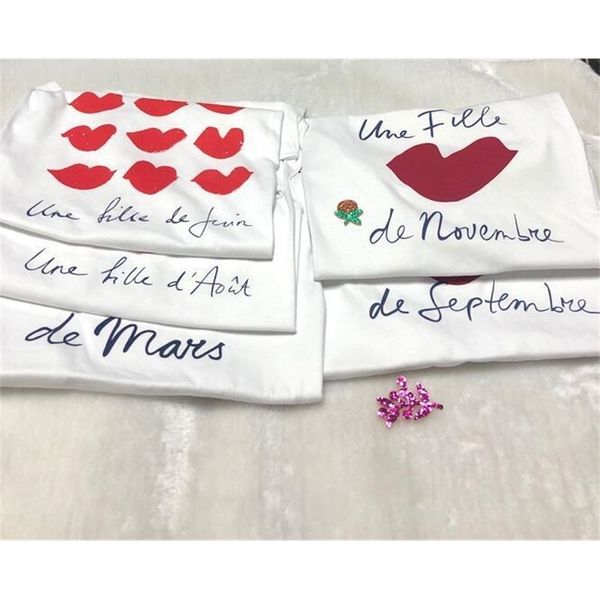12 months t shirt women short sleeve loose lips t-shirt love embroidered y200412, White
12 months t shirt women short sleeve loose lips t-shirt love embroidered y200412, White