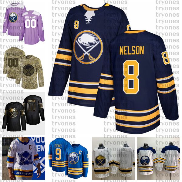 2021 reverse retro customize #8 casey nelson buffalo sabres jerseys golden edition camo veterans day fights cancer hockey jersey, Black;red
2021 reverse retro customize #8 casey nelson buffalo sabres jerseys golden edition camo veterans day fights cancer hockey jersey, Black;red