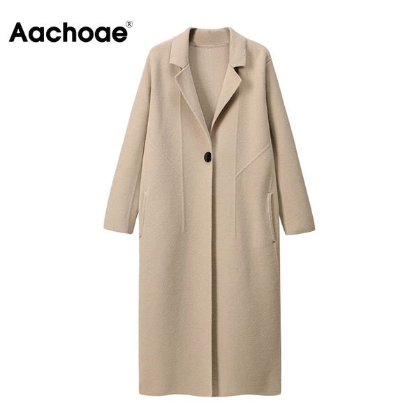 aachoae elegant solid woolen coat female batwing long sleeve loose thick warm coats lady single button korean women's outerwear 210204, Black
aachoae elegant solid woolen coat female batwing long sleeve loose thick warm coats lady single button korean women's outerwear 210204, Black