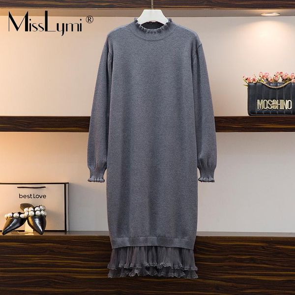 misslymi -3xl plus size women mesh patchwork mermaid knitted dresses 2020 winter ruffled neck long sleeve sweater dress black, Black;gray
misslymi -3xl plus size women mesh patchwork mermaid knitted dresses 2020 winter ruffled neck long sleeve sweater dress black, Black;gray