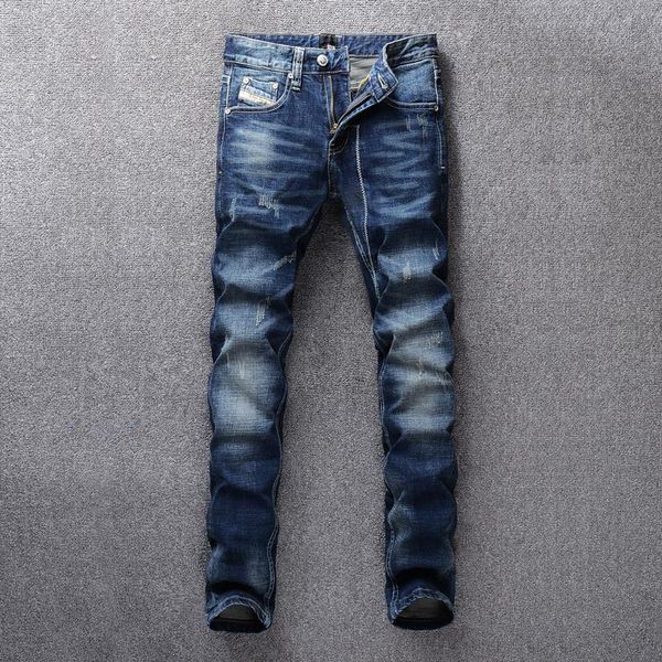 men's jeans italian style fashion men retro blue slim fit distressed ripped cotton denim pants streetwear designer hip hop trousers
men's jeans italian style fashion men retro blue slim fit distressed ripped cotton denim pants streetwear designer hip hop trousers