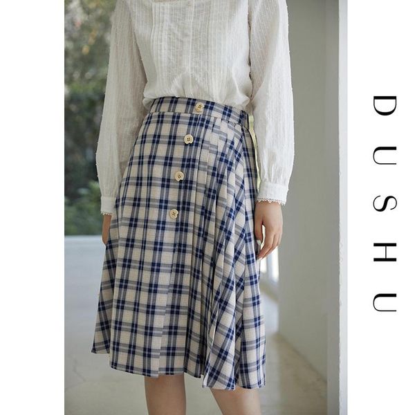 dushu high waist elegant plaid pleated skirt women vintage long a-line plus size skirt female spring autumn check boho, Black
dushu high waist elegant plaid pleated skirt women vintage long a-line plus size skirt female spring autumn check boho, Black