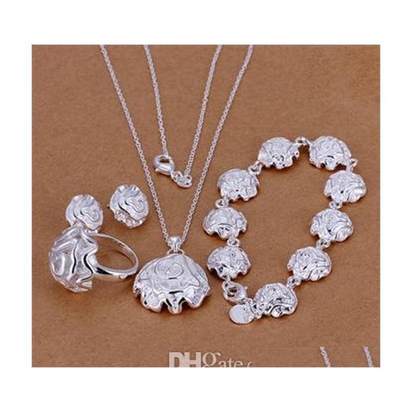 fashion jewelry set 925 sterling silver plated rose pendant necklace earrings ring bracelet for women valentine's day gifts u4leb, Black
fashion jewelry set 925 sterling silver plated rose pendant necklace earrings ring bracelet for women valentine's day gifts u4leb, Black