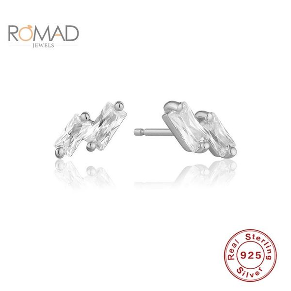 romad original 925 sterling silver stud earrings for women 2020 new simple rectangular zircon earrings korean jewelry wholesale, Golden;silver
romad original 925 sterling silver stud earrings for women 2020 new simple rectangular zircon earrings korean jewelry wholesale, Golden;silver