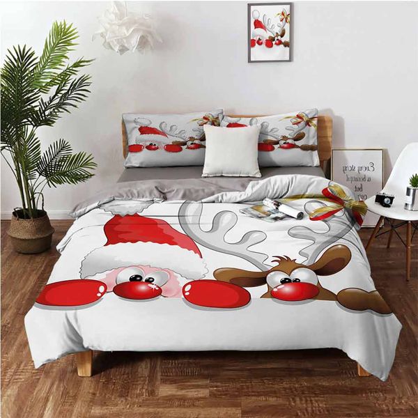 funny christmas santa claus and reindeer peeking cartoon style humorbedding 3-piece set
funny christmas santa claus and reindeer peeking cartoon style humorbedding 3-piece set