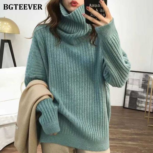 bgteever elegant loose turtleneck thicken women sweater fashion long sleeve female pullover jumpers 2020 winter knitting sweater c1121, White;black
bgteever elegant loose turtleneck thicken women sweater fashion long sleeve female pullover jumpers 2020 winter knitting sweater c1121, White;black