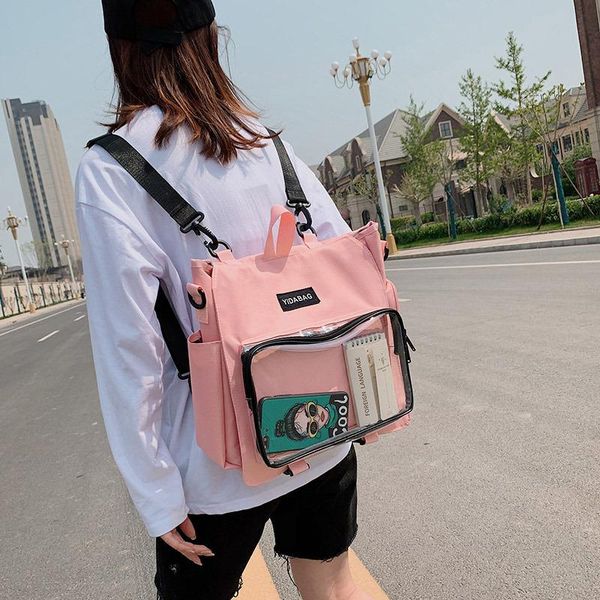 cross body 2021 four seasons fashion multi-purpose college student backpack transparent school bag large-capacity shoulder trend
cross body 2021 four seasons fashion multi-purpose college student backpack transparent school bag large-capacity shoulder trend