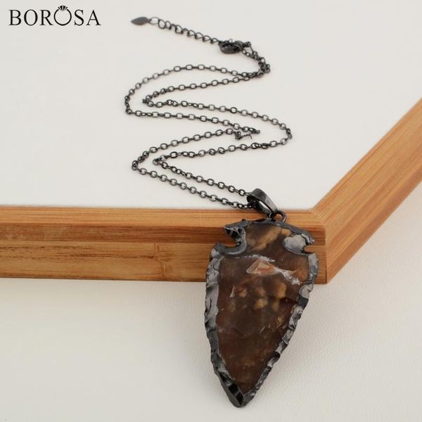 pendant necklaces borosa natural jaspers necklace black color arrowhead women ladies daily cl142, Silver
pendant necklaces borosa natural jaspers necklace black color arrowhead women ladies daily cl142, Silver