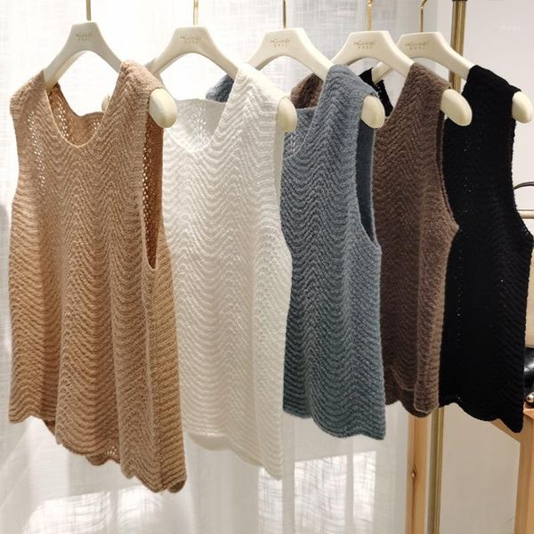 women sleeveless pullover sweater vest wool bottoming shirt casual hollow pullover knitted vest for 2020 autumn and winter1, White;black
women sleeveless pullover sweater vest wool bottoming shirt casual hollow pullover knitted vest for 2020 autumn and winter1, White;black