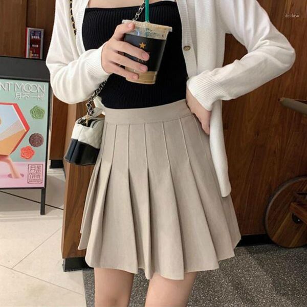 spring autumn preppy pleated short skirt female retro a-line joker high waist mini skirt khaki1, Black
spring autumn preppy pleated short skirt female retro a-line joker high waist mini skirt khaki1, Black