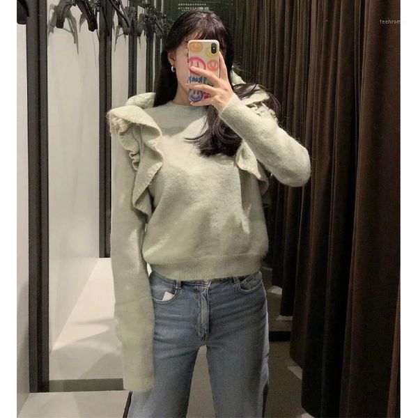 autumn winter women knit sweater ruffled trims long sleeves casual fashion chic pullover sweaters1 women's sweaters, White;black
autumn winter women knit sweater ruffled trims long sleeves casual fashion chic pullover sweaters1 women's sweaters, White;black