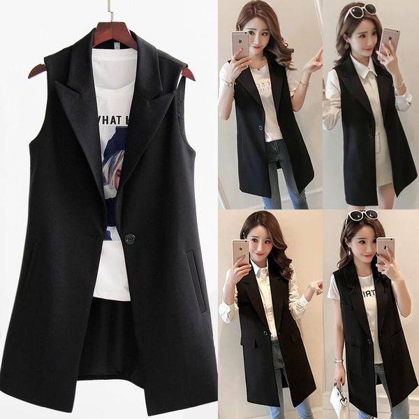 2020 spring autumn new blazer vest coat for women elegant long vests jacket sleeveless black waistcoat outerwear large size 5xl, Black;white
2020 spring autumn new blazer vest coat for women elegant long vests jacket sleeveless black waistcoat outerwear large size 5xl, Black;white