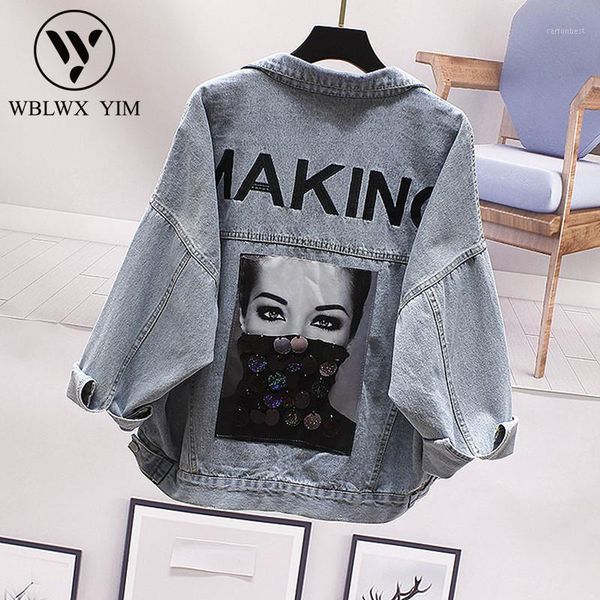 women's jackets harajuku denim jacket womens fashion embroidery sequin long sleeve jeans women 2021 spring streetwear basic coat1, Black;brown
women's jackets harajuku denim jacket womens fashion embroidery sequin long sleeve jeans women 2021 spring streetwear basic coat1, Black;brown