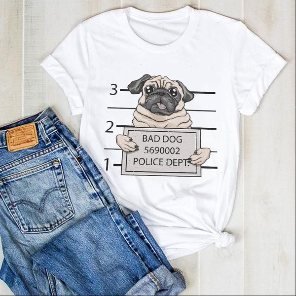women lady cartoon dog fashion cute printed fashion summer ladies t tee tshirt womens female shirt clothes graphic, White 
women lady cartoon dog fashion cute printed fashion summer ladies t tee tshirt womens female shirt clothes graphic, White