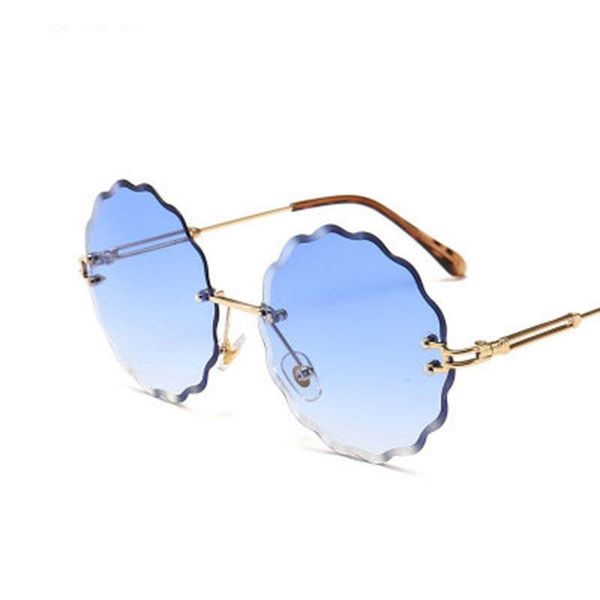 custom gradient metal shades oversized round rimless flower sunglasses women, White;black
custom gradient metal shades oversized round rimless flower sunglasses women, White;black