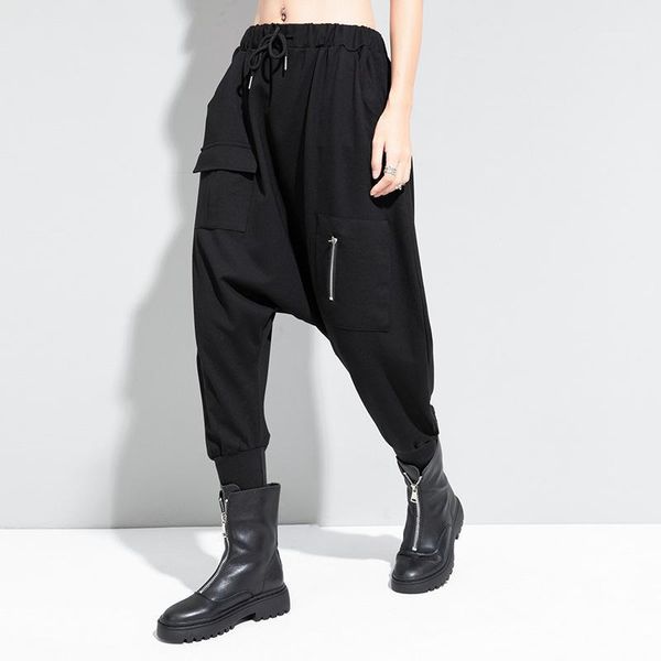 autumn and winter new streetwear solid slim hanging casual elastic waist harem pants for women1, Black;white
autumn and winter new streetwear solid slim hanging casual elastic waist harem pants for women1, Black;white