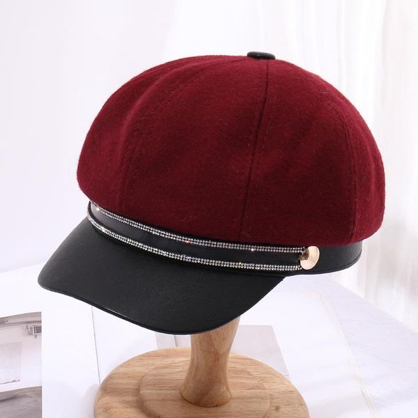 stingy brim hats spring and autumn color matching wool octagonal hat warm skin edge bright diamond cap fashion casual spaper boy, Blue;gray
stingy brim hats spring and autumn color matching wool octagonal hat warm skin edge bright diamond cap fashion casual spaper boy, Blue;gray