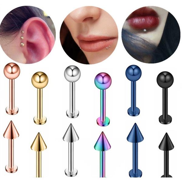 2pc surgical steel initial labret stud piercing 16g lip piercing jewelry lot labret stud cartilage piercing tragus earring daith f sqcyda, Silver
2pc surgical steel initial labret stud piercing 16g lip piercing jewelry lot labret stud cartilage piercing tragus earring daith f sqcyda, Silver