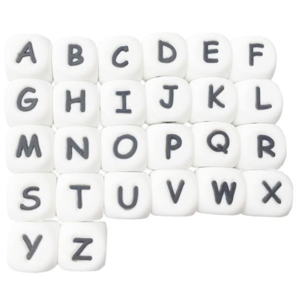 100pcs silicone alphabet beads diy name on baby pacifier chain clips teether 12mm cube chewing letter bead necklace teething toy
100pcs silicone alphabet beads diy name on baby pacifier chain clips teether 12mm cube chewing letter bead necklace teething toy