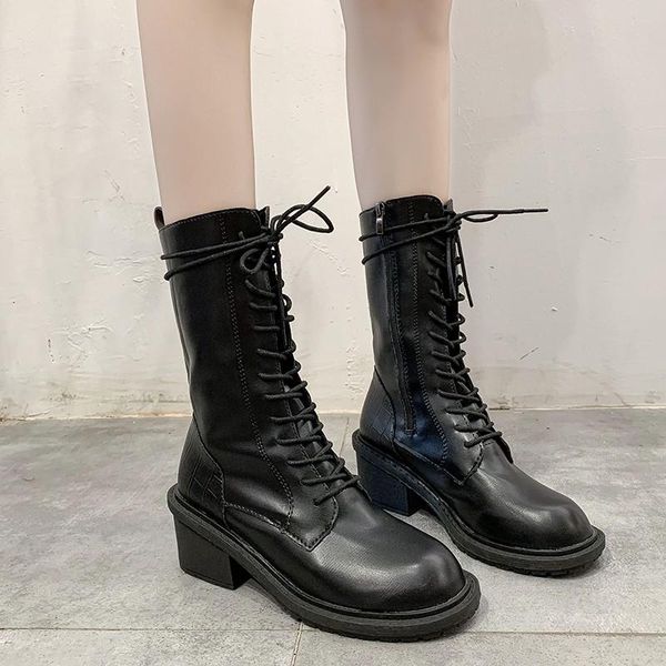 women shoes winter riding warm boots square heel woman pumps female pu leather lace up high heel boots female 2021 botas mujer, Black
women shoes winter riding warm boots square heel woman pumps female pu leather lace up high heel boots female 2021 botas mujer, Black