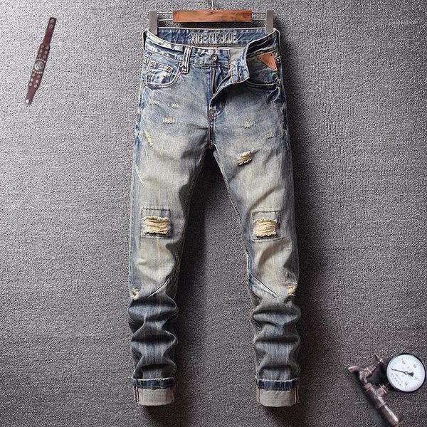 italian vintage style fashion men jeans retro wash knee frayed hole ripped jeans men hip hop pants streetwear biker homme1, Blue
italian vintage style fashion men jeans retro wash knee frayed hole ripped jeans men hip hop pants streetwear biker homme1, Blue