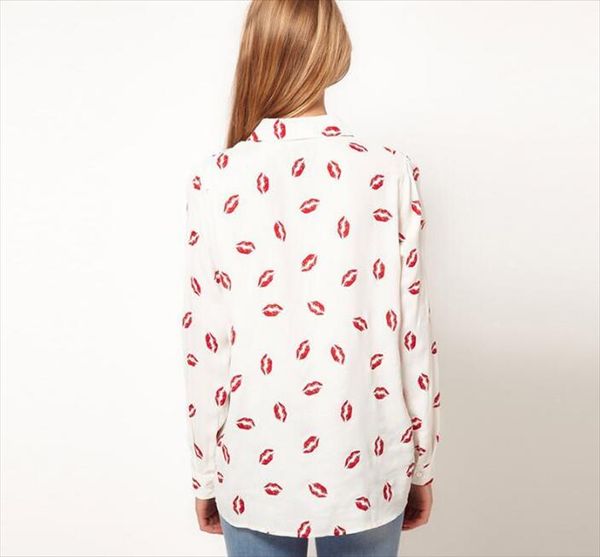2021 summer women chiffon blouse red lip print plus size casual loose long sleeve shirt office lady, White
2021 summer women chiffon blouse red lip print plus size casual loose long sleeve shirt office lady, White