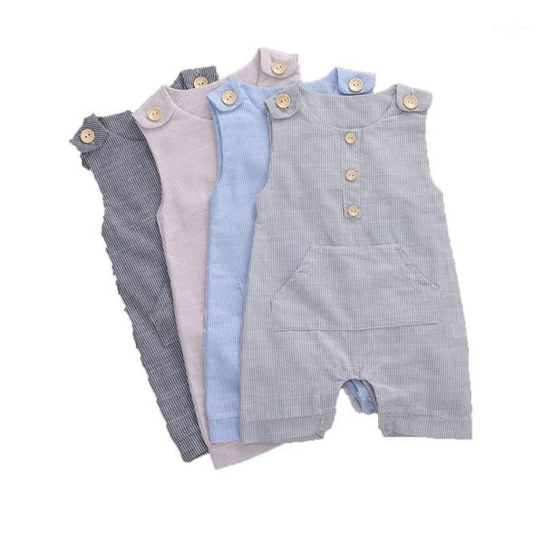 jumpsuits 2021 baby summer clothing born boys buttons striped romper fashion sleeveless cotton linen jumpsuit1, Blue
jumpsuits 2021 baby summer clothing born boys buttons striped romper fashion sleeveless cotton linen jumpsuit1, Blue
