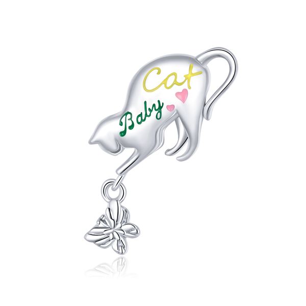 925 sterling silver charms cute cat naughty kitten animal loose beads jewelry accessories for european bracelets necklaces making, Black
925 sterling silver charms cute cat naughty kitten animal loose beads jewelry accessories for european bracelets necklaces making, Black