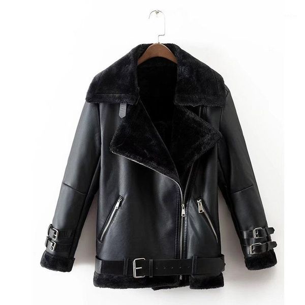 new winter faux leather jacket woman pu jacket coat with belt fashion warm thick motorcycle faux fur zipper black coats1, Black;brown
new winter faux leather jacket woman pu jacket coat with belt fashion warm thick motorcycle faux fur zipper black coats1, Black;brown