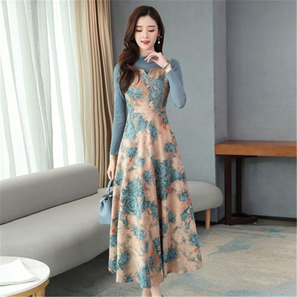 casual dresses fashion printed dress 2021 korean early spring waist thin collar long, Black;gray
casual dresses fashion printed dress 2021 korean early spring waist thin collar long, Black;gray