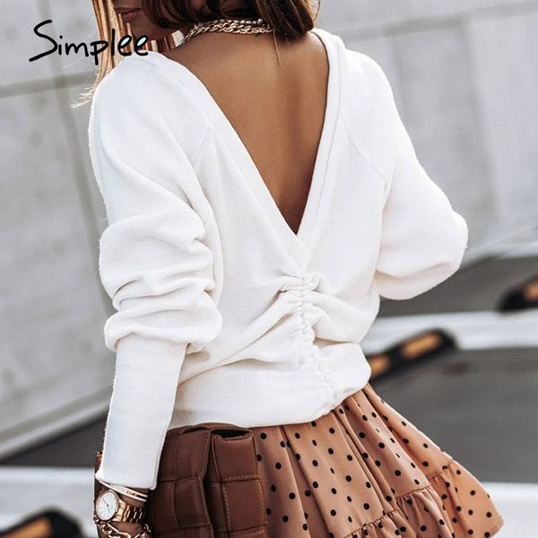 simplee casual loose drawstring pullover open back white long sleeve sweatshirt fashion street spring autumn clothes women 201201, Black
simplee casual loose drawstring pullover open back white long sleeve sweatshirt fashion street spring autumn clothes women 201201, Black