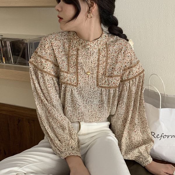 2021 New Fancy Korean Retro Blouse Floral Kimono Turtleneck Loose Lantern Flashlight Doll Sweet Female Shirt Lower Tops 8K1D, White
2021 New Fancy Korean Retro Blouse Floral Kimono Turtleneck Loose Lantern Flashlight Doll Sweet Female Shirt Lower Tops 8K1D, White